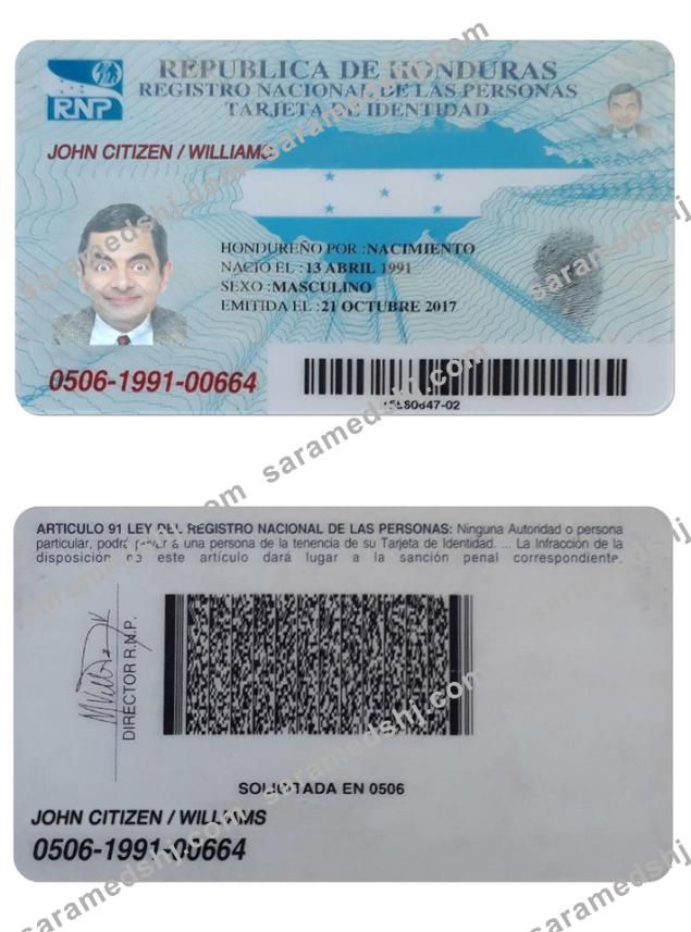 HONDURAS identity card